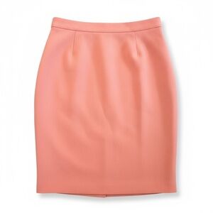 Escada Soft Coral Pencil Skirt Size 42 Straight Virgin Wool